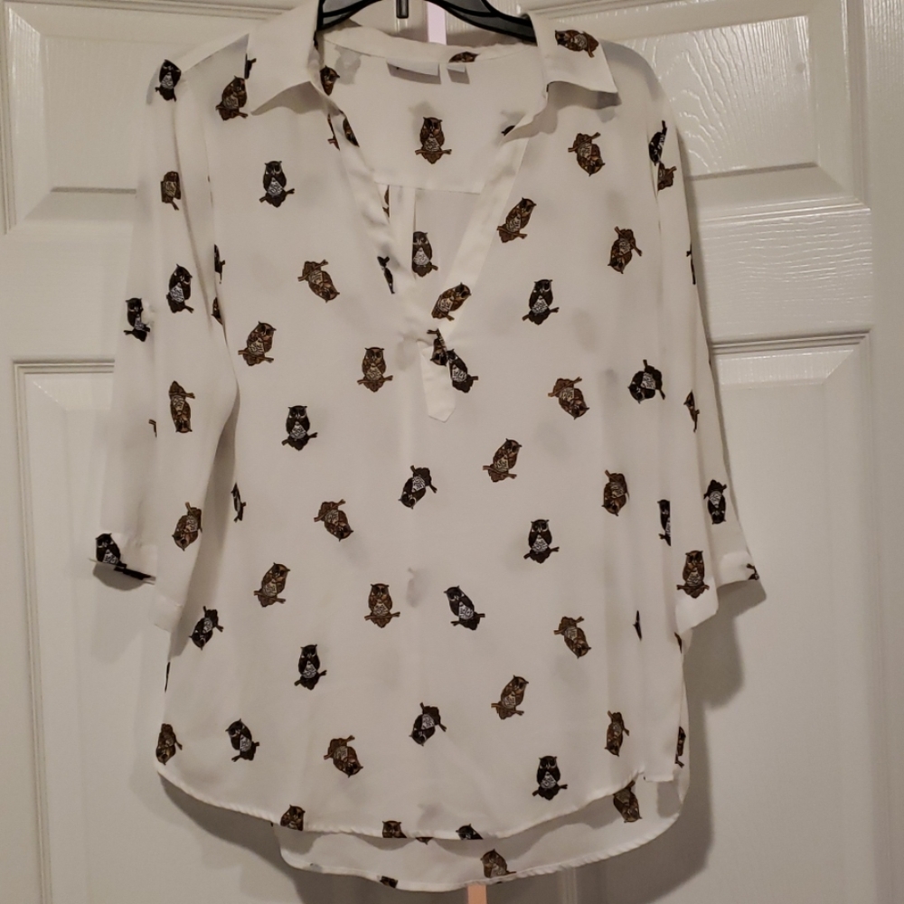 New York and Co sheer collared shirt